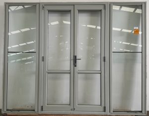 Mint green aluminium French doors