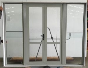 Mint green aluminium French doors
