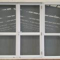 White aluminium French doors with window