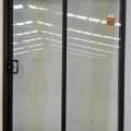 Dark bronze aluminium double glazed sliding door