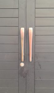 Mint green aluminium cedar door