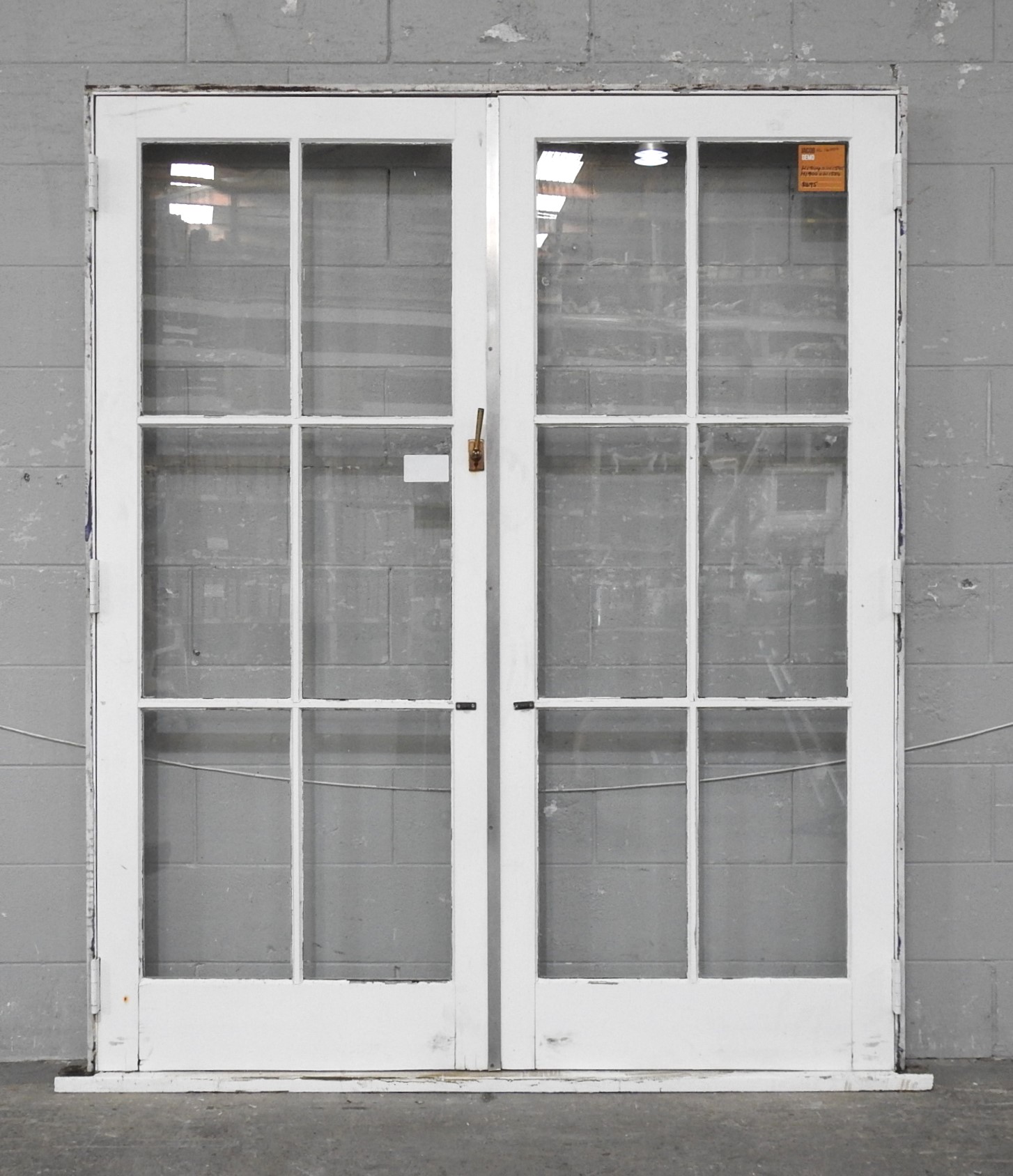 Wooden French 6-Light Doors Hung in Frame