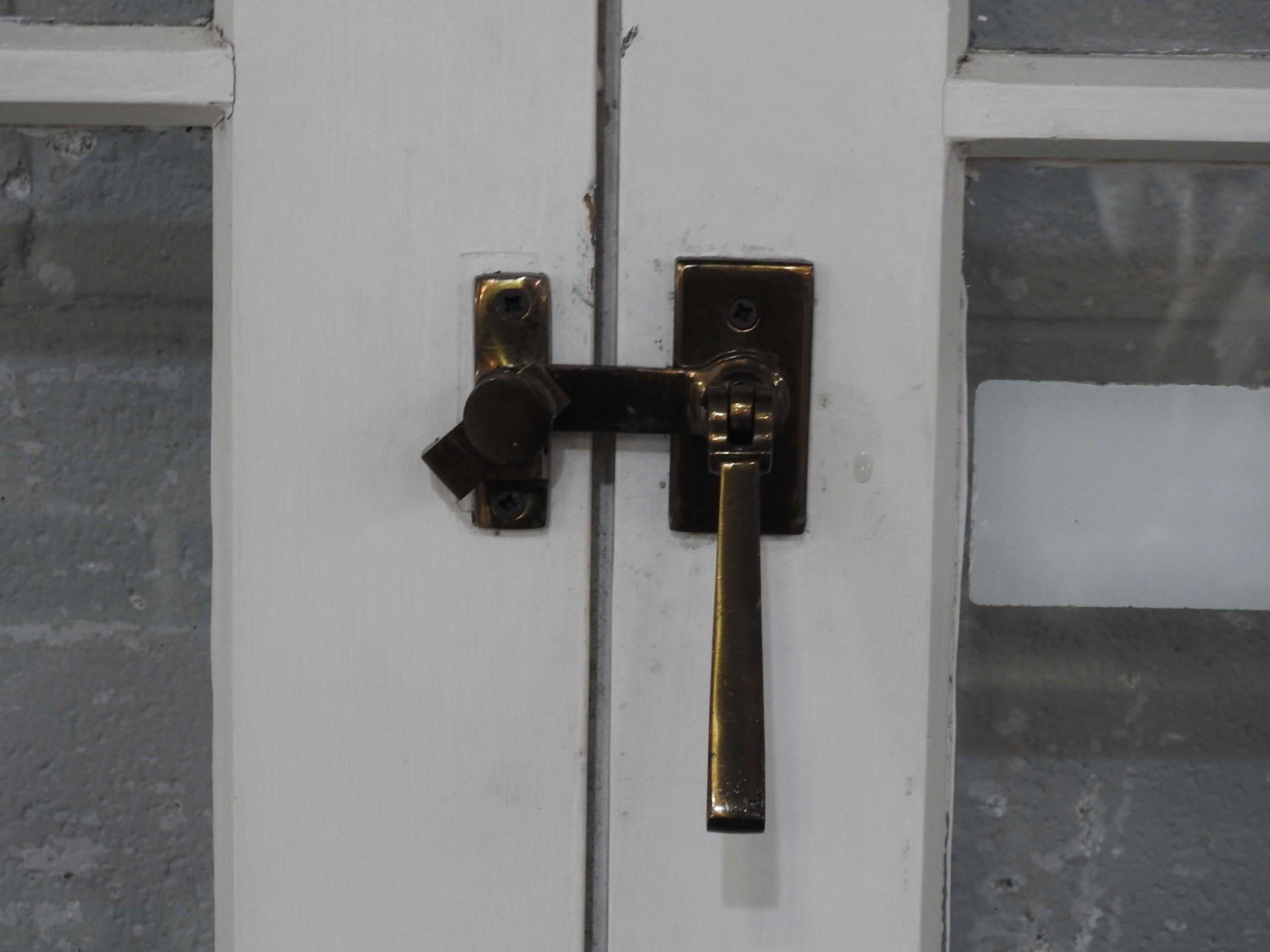 Wooden French 6-Light Doors Hung in Frame