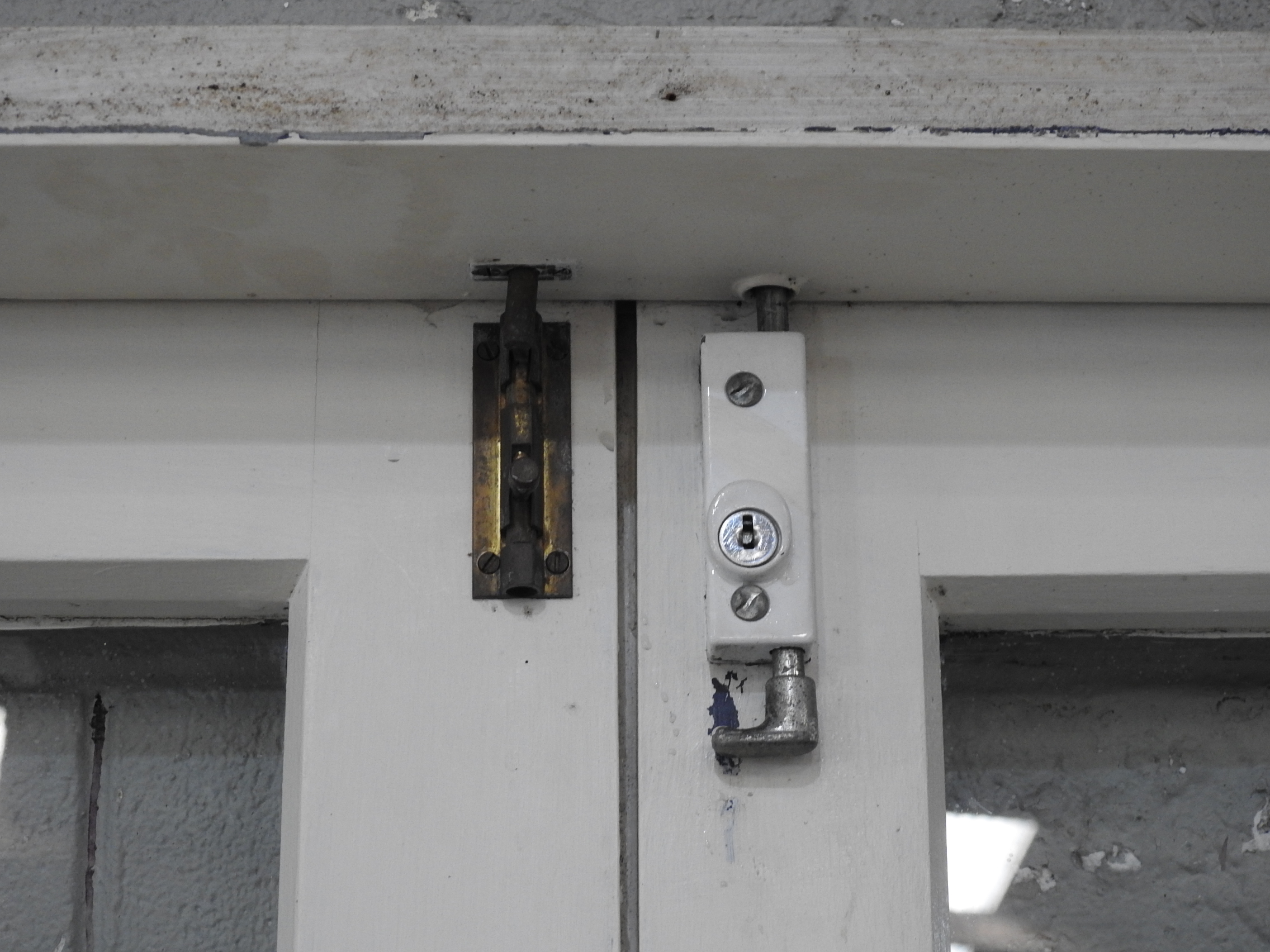 Wooden French 6-Light Doors Hung in Frame