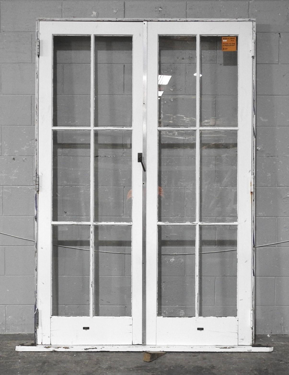 Wooden French 6-Light Doors Hung in Frame