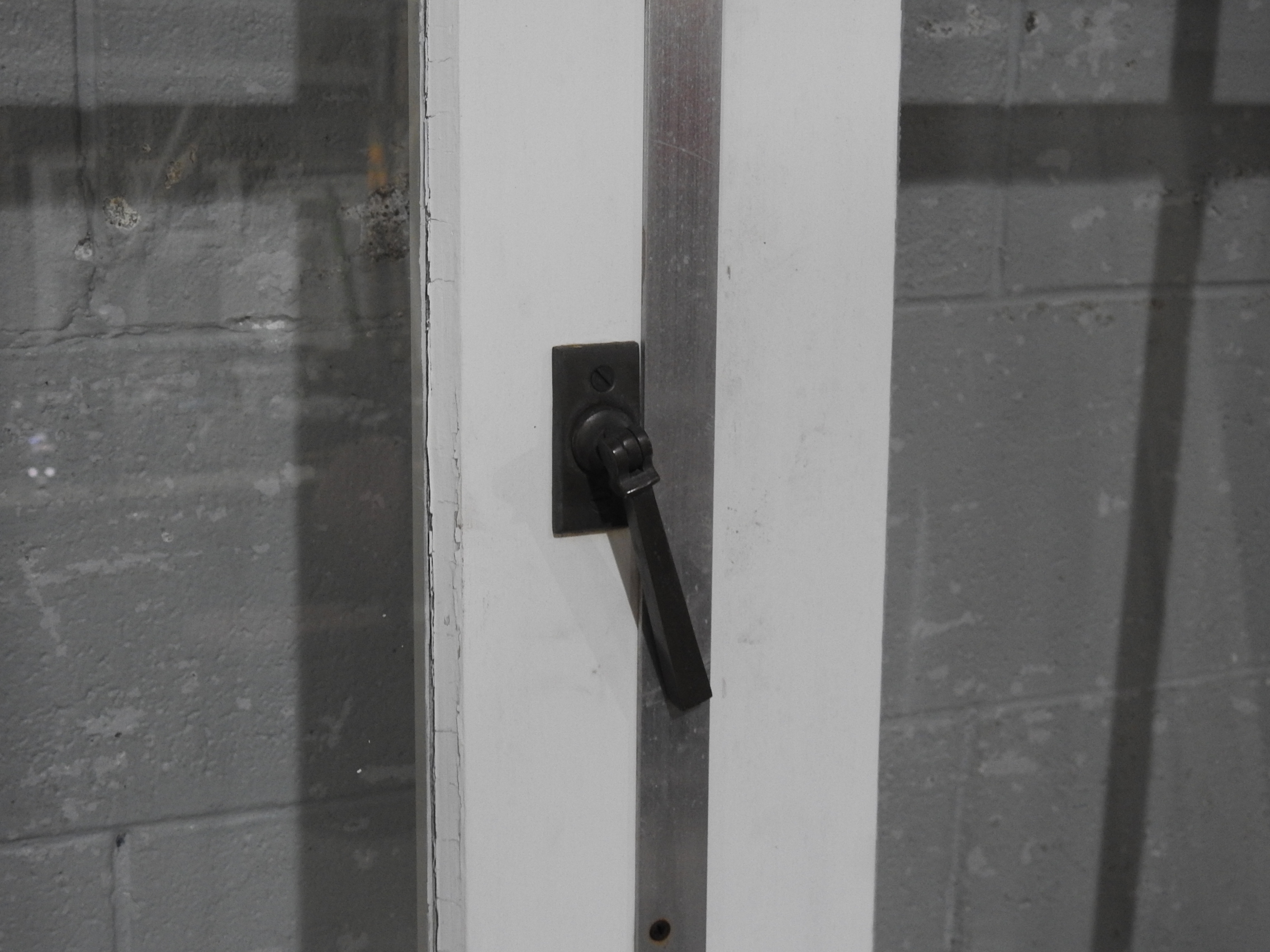 Wooden French 6-Light Doors Hung in Frame