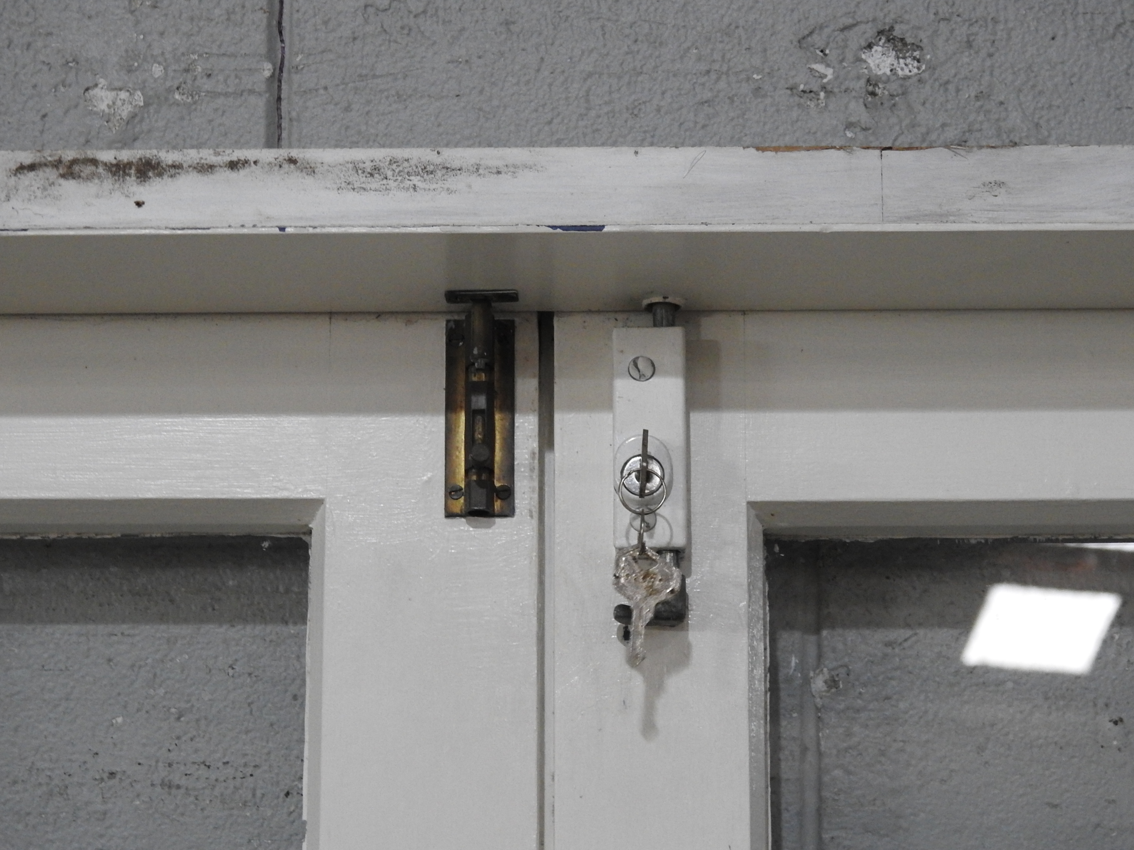 Wooden French 6-Light Doors Hung in Frame