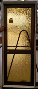 Mid bronze aluminium door with Vintage glass