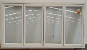 Cream aluminium bi-fold window