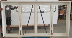 Cream aluminium bi-fold window