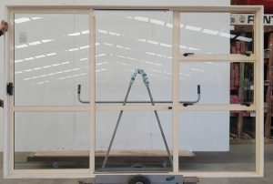 Cream aluminium sliding door