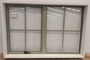 Mint green aluminium awning window