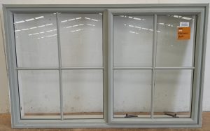 Colonial style mint green aluminium awning window