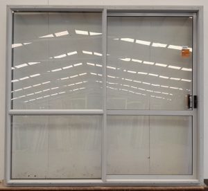 Grey aluminium sliding door