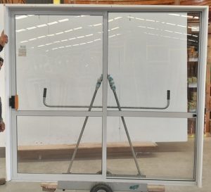 Grey aluminium sliding door