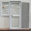White aluminium door with side window