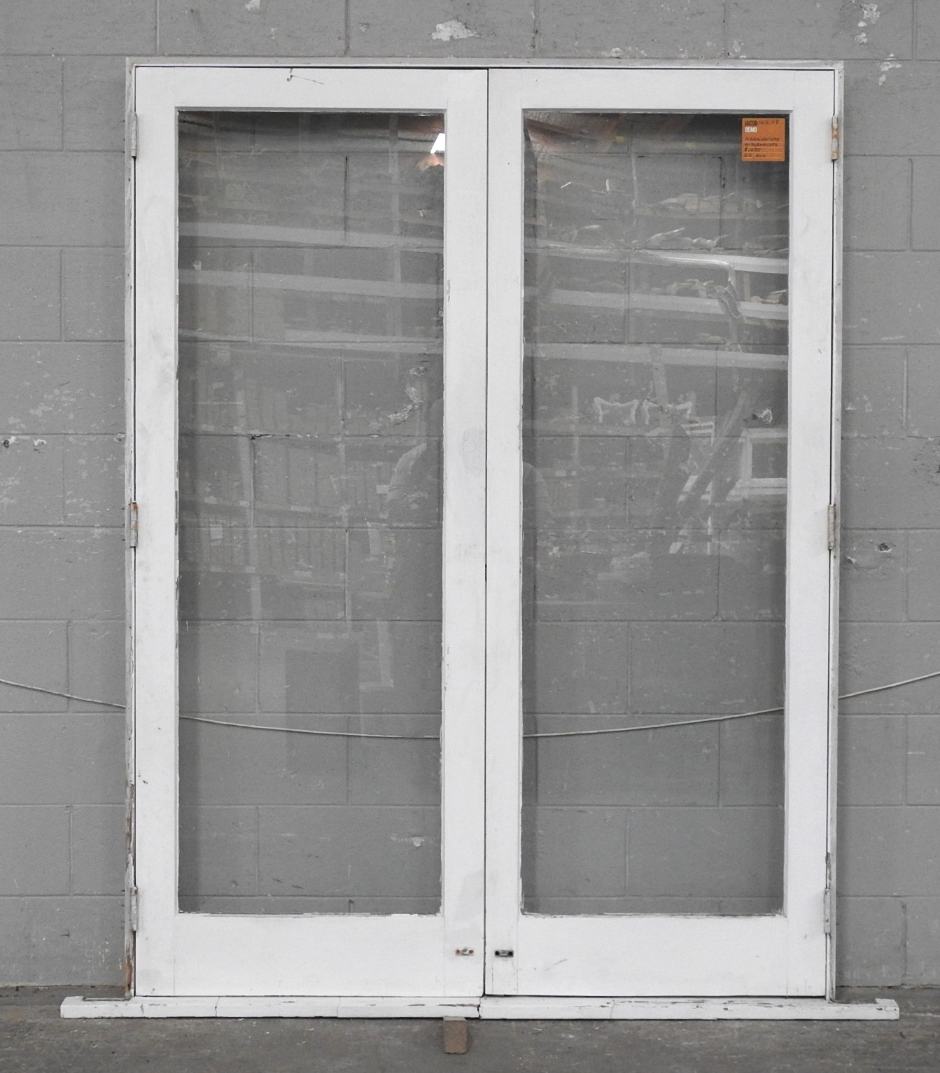 Wooden French Doors Hung in Frame