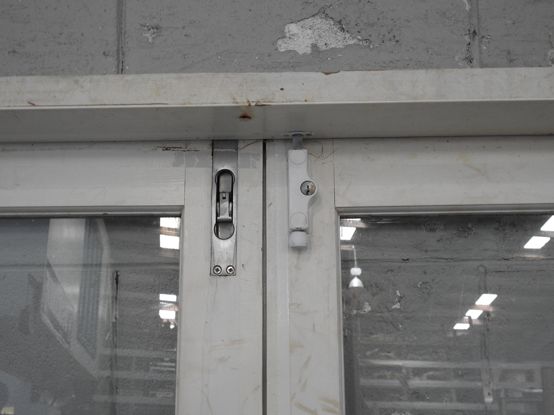 Wooden French Doors Hung in Frame