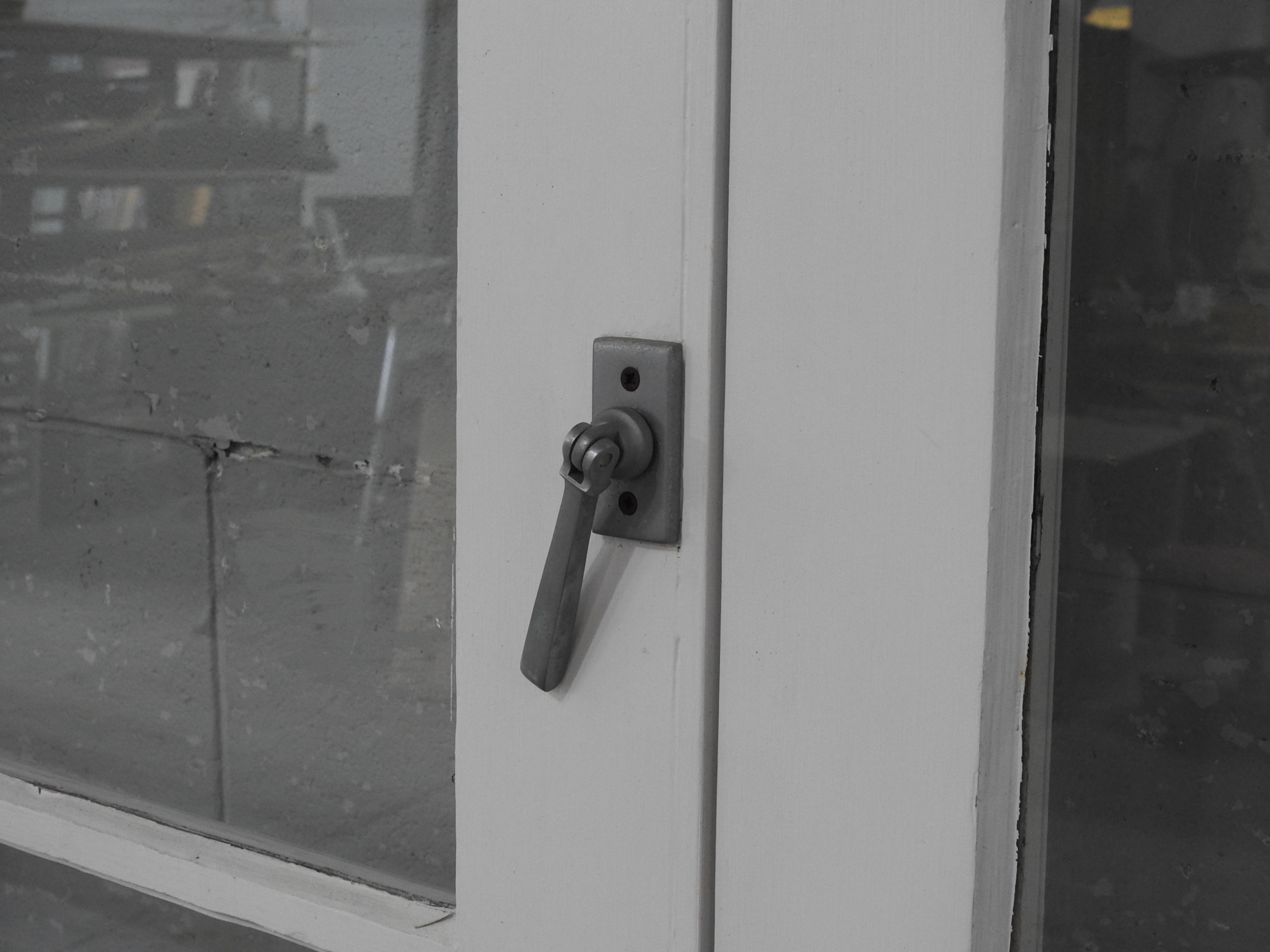 Wooden French 4-Light Doors Hung in Frame