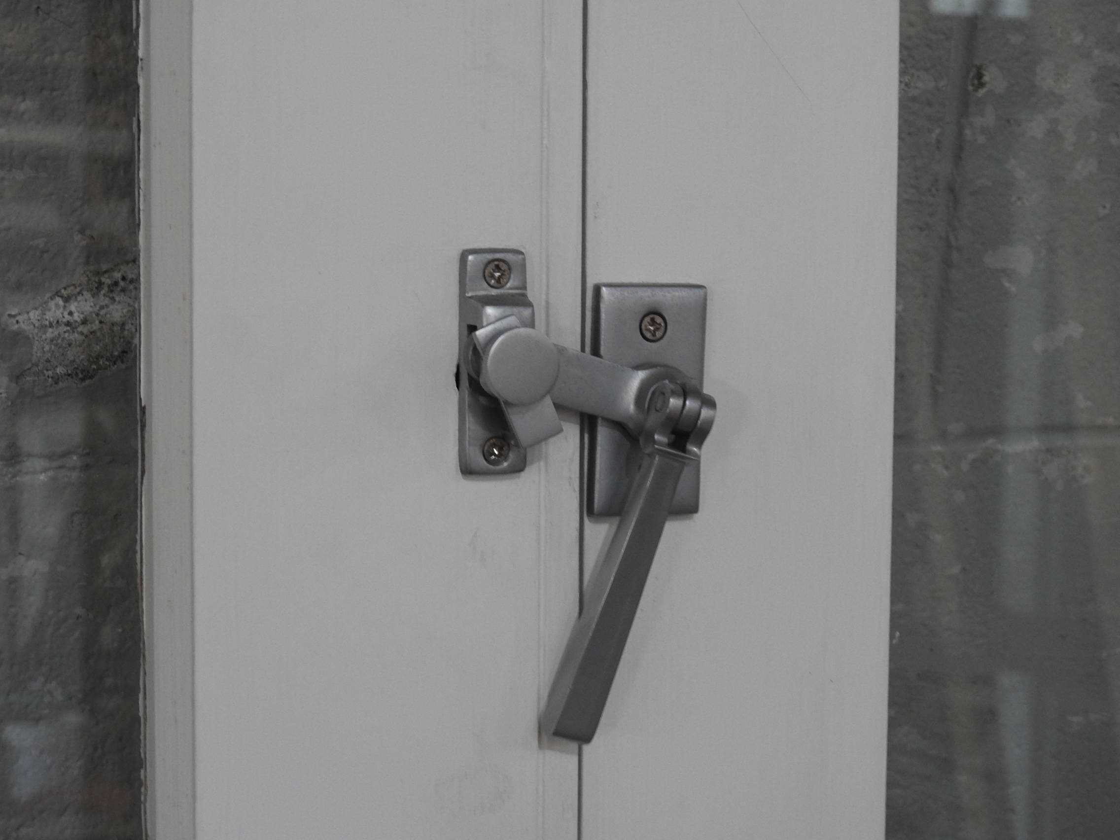 Wooden French 4-Light Doors Hung in Frame