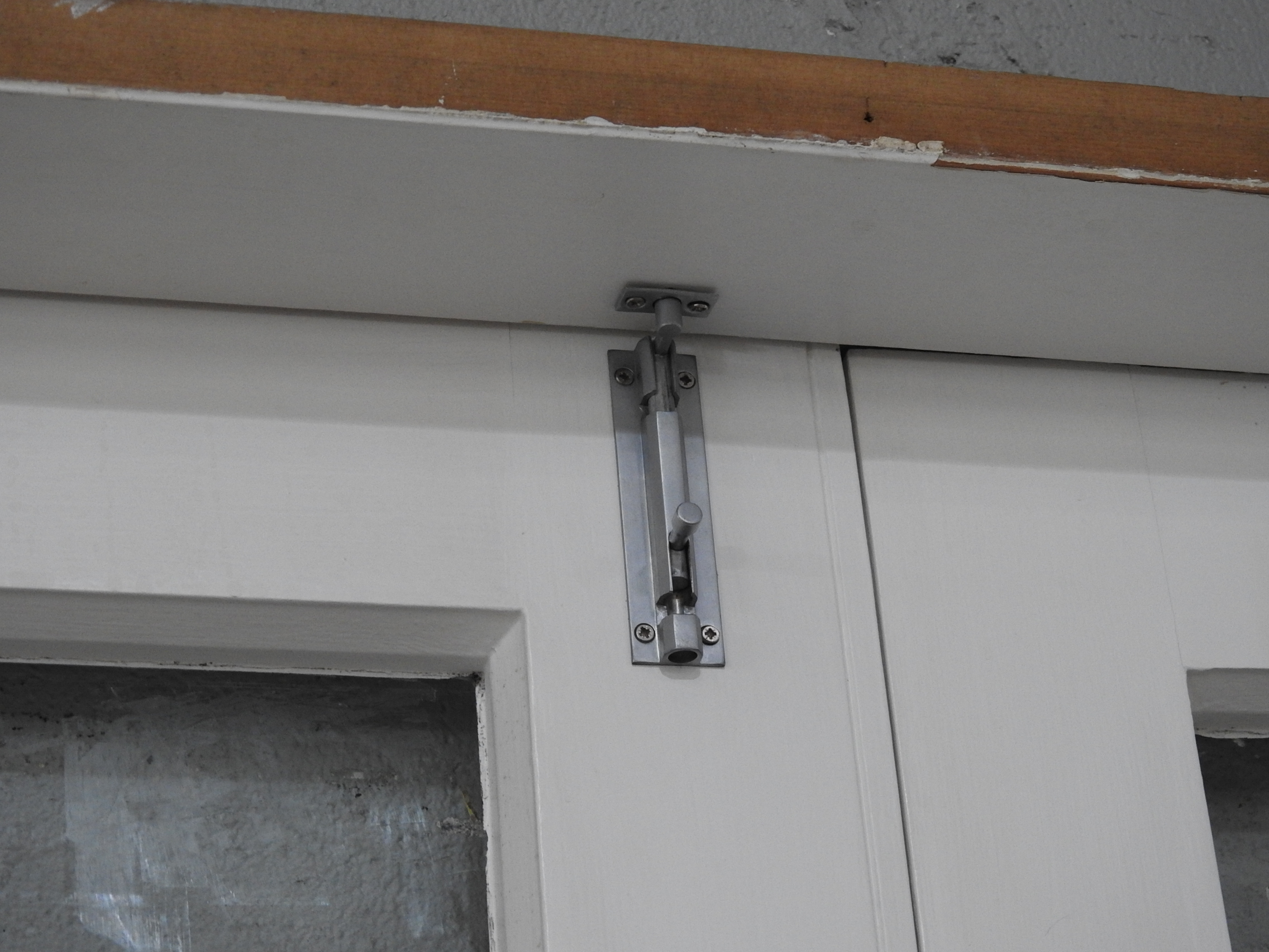 Wooden French 4-Light Doors Hung in Frame