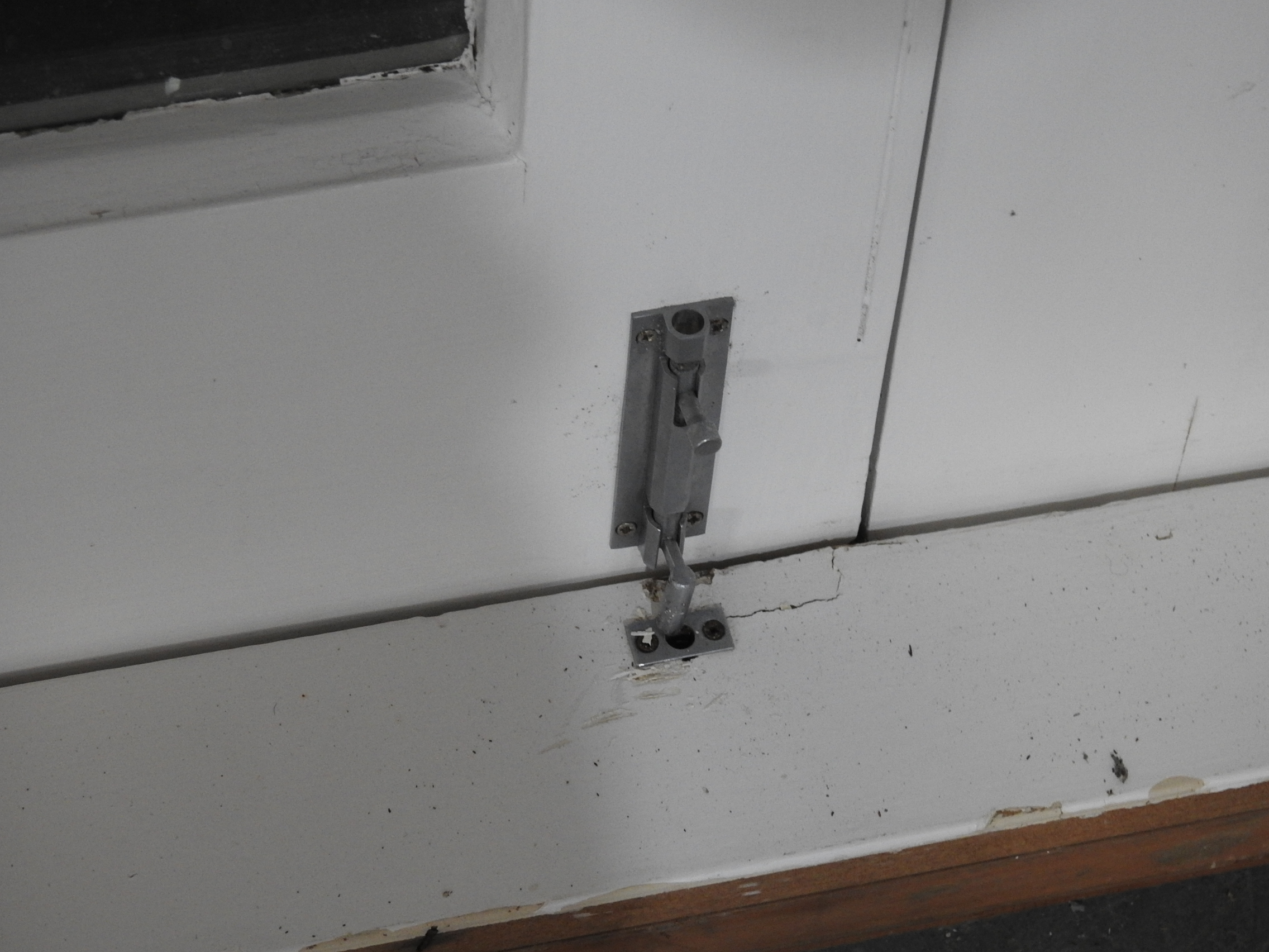 Wooden French 4-Light Doors Hung in Frame