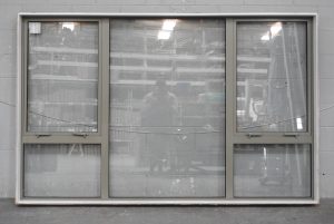 Large Lichen Aluminium Double Awning Window - Double Glazed