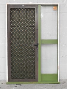Wooden 8-Panel Entrance Door With Sidelight & Security Door