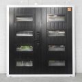 Silver Pearl Aluminium Frame With Black Double Doors