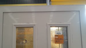 Beautiful Off white aluminium leadlight door