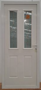 Beautiful Off white aluminium leadlight door