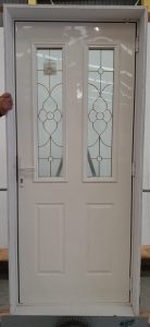 Beautiful Off white aluminium leadlight door