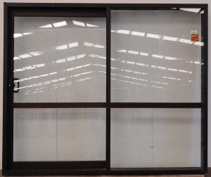 Mid bronze double glazed aluminium sliding door