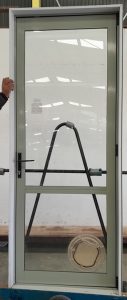 Mint green aluminium door