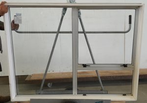 Silver aluminium awning window