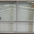 Silver pearl aluminium sliding door