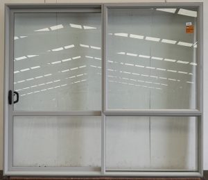 Silver pearl aluminium sliding door