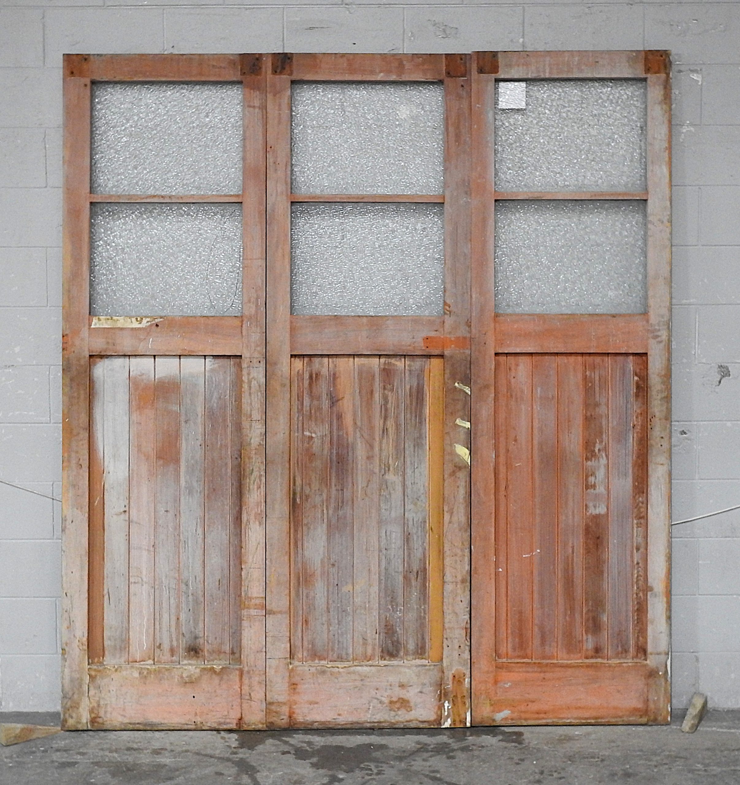 3 x Wooden Exterior TG&V Ex-Garage Doors With Glass
