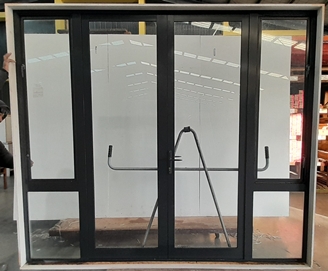 Denim blue aluminium French doors