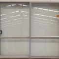 Silver pearl aluminium sliding door