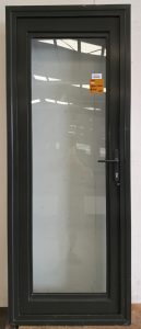 Karaka green double glazed aluminium door