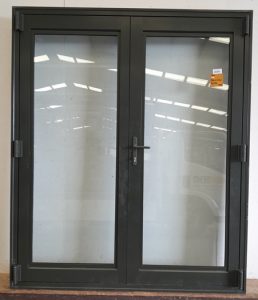 Karaka Green Double glazed Aluminium French doors