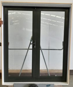 Karaka Green Double glazed Aluminium French doors