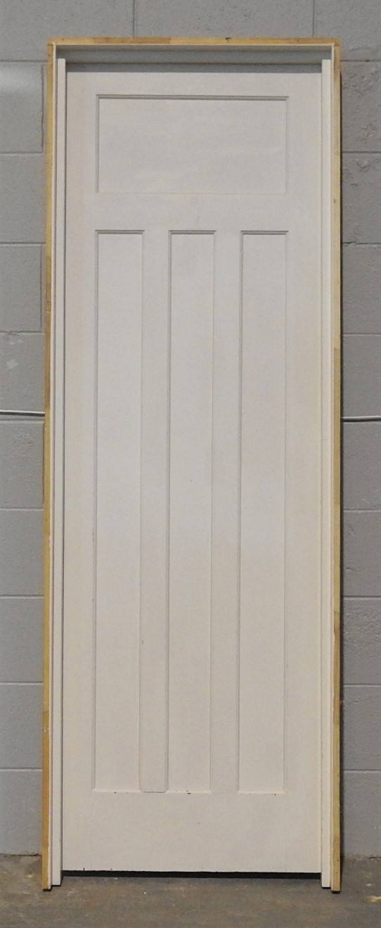 Wooden Bungalow 3 Panel Cupboard Door Hung in Frame