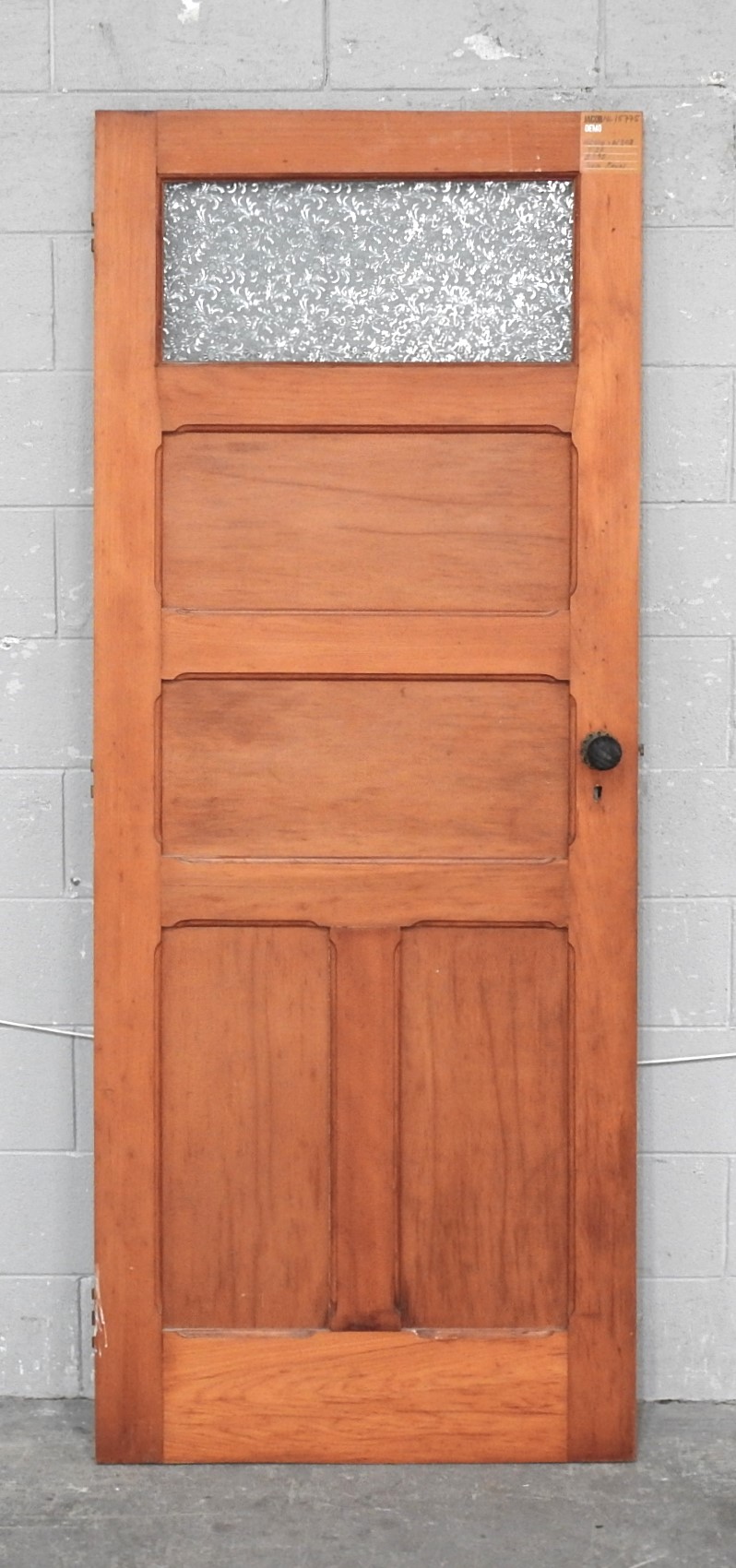 Wooden Bungalow 5-Panel Door - Glass Upper - Unhung