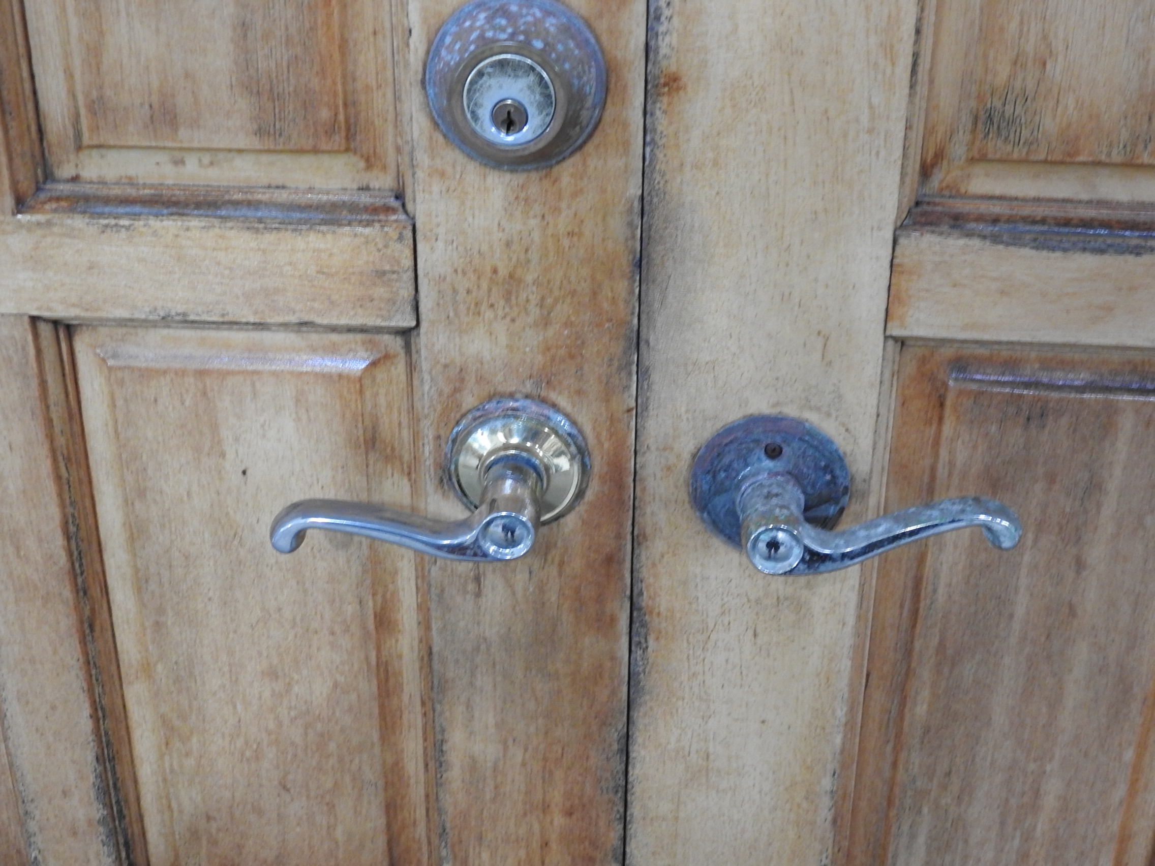 Wooden (Kauri) Exterior Double Doors - Unhung