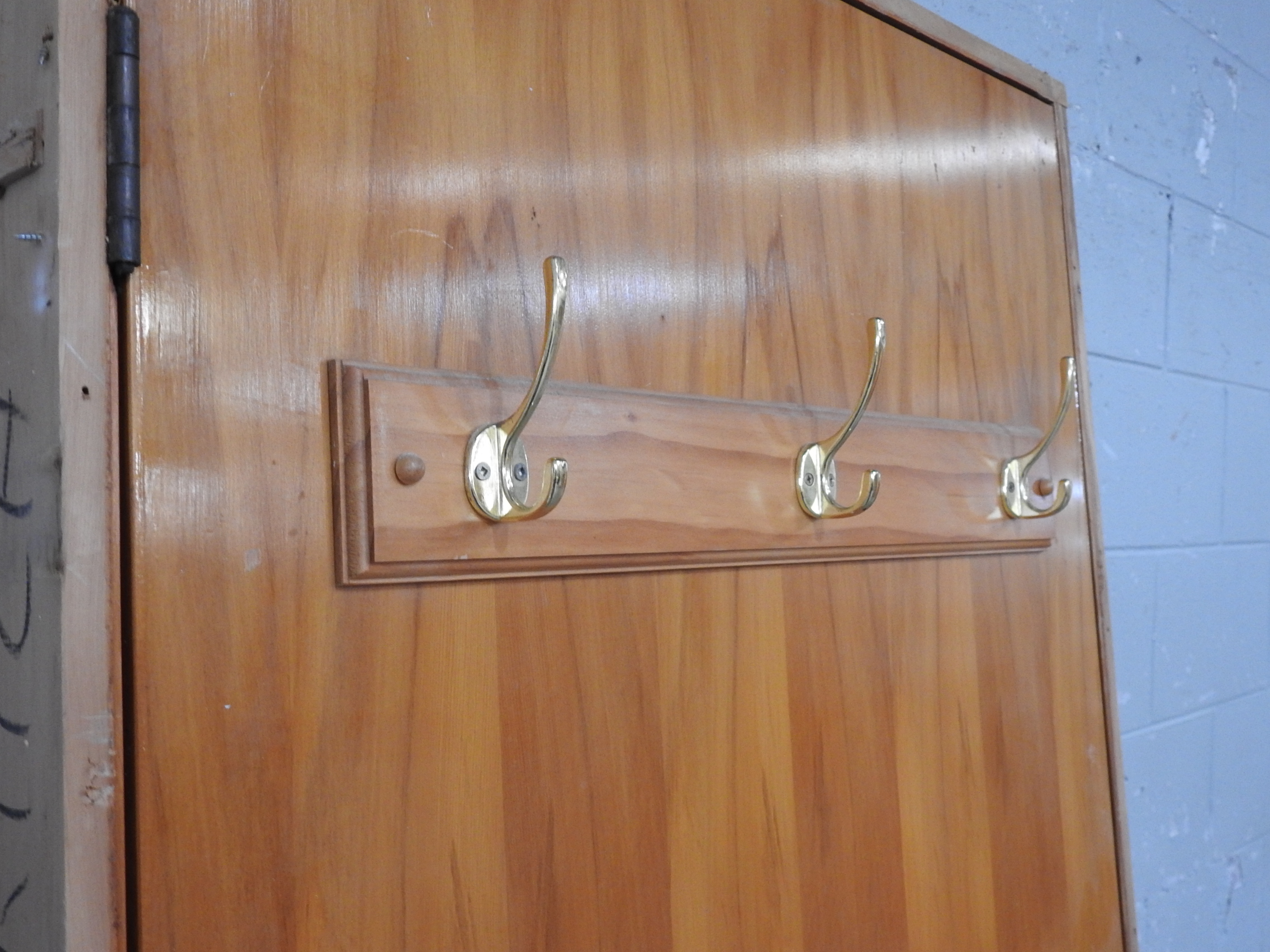 Wooden Rimu Veneer Flush Panel Door Hung in Frame