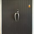 Silver aluminium frame timber door