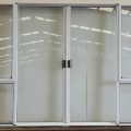 White aluminium Bi-parting sliding door