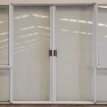 White aluminium Bi-parting sliding door